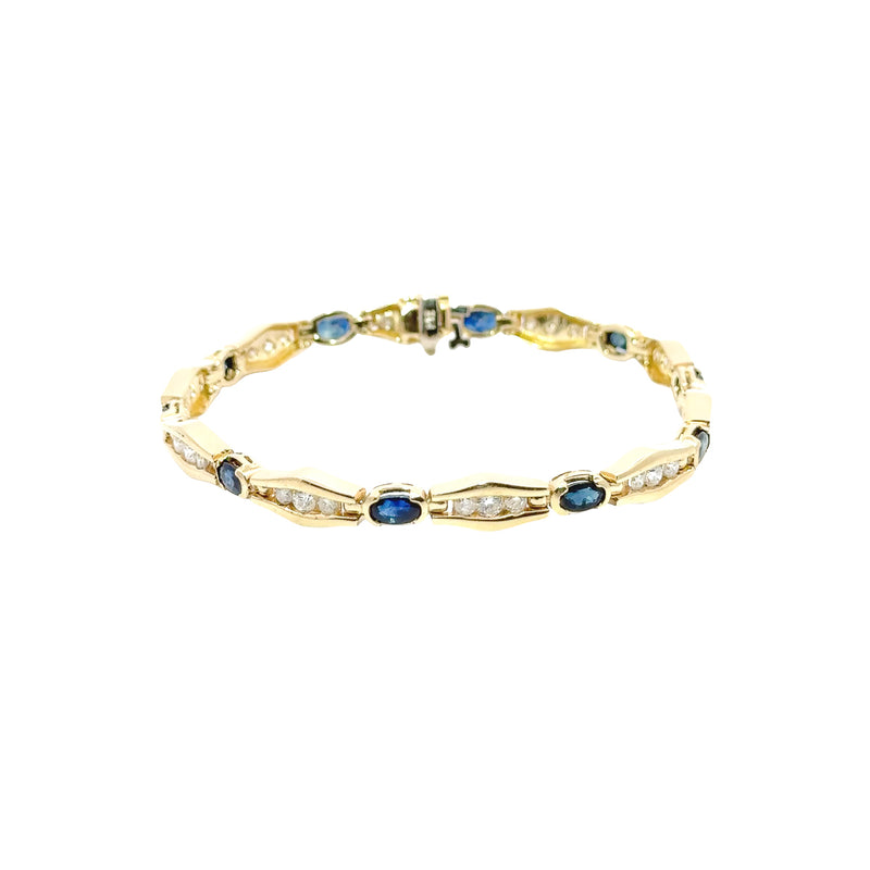 Pre-Owned Blue Sapphire and Diamond Bracelet
