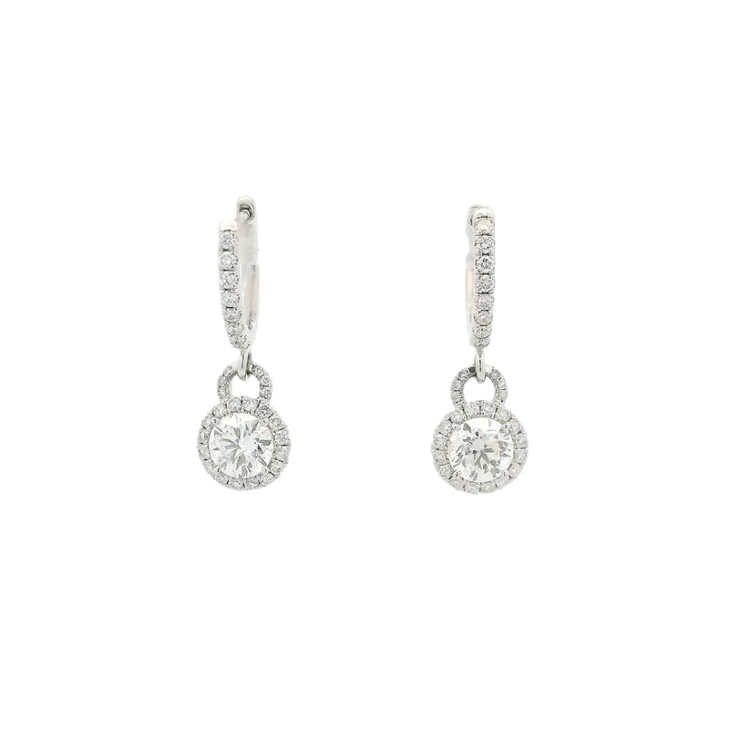 Michael Werdiger Diamond Halo Dangle Earrings