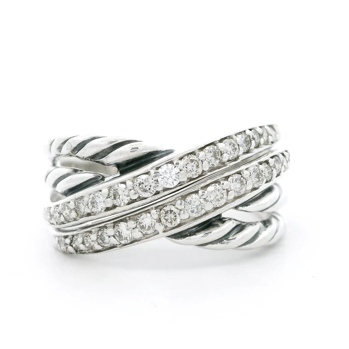 Pre-Owned David Yurman Diamond Crossover Ring