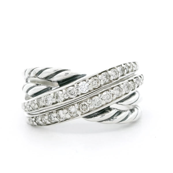 Pre-Owned David Yurman Diamond Crossover Ring