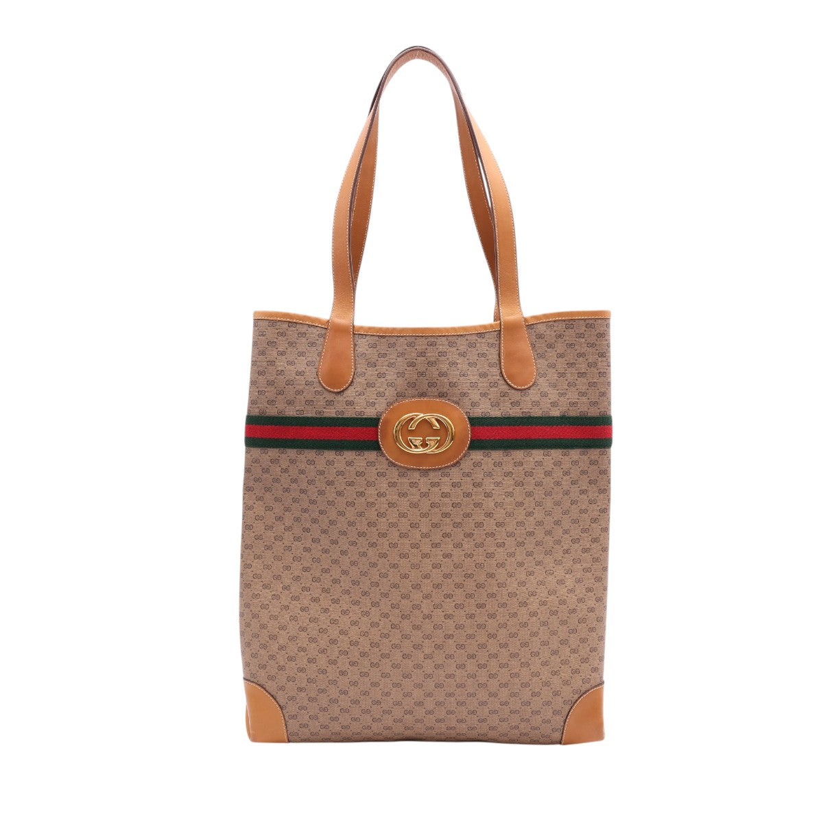 Pre-Owned Gucci Vintage Micro GG PVC Web Sherry Line Tote