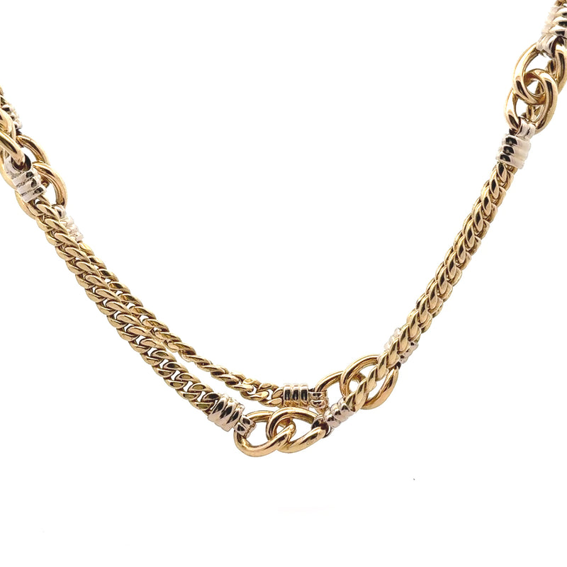 Pre-Owned Curb Link Oval Station Necklace