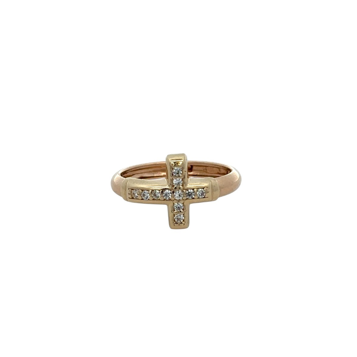 Pre-Owned Made in Italy Diamond Vertical Cross Ring