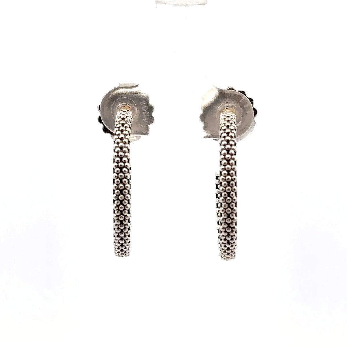 Pre-Owned Lagos Signature Caviar Beaded Hoop Earrings