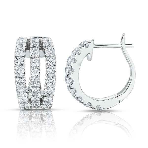 Michael Werdiger Diamond 3-Row Huggie Hoops