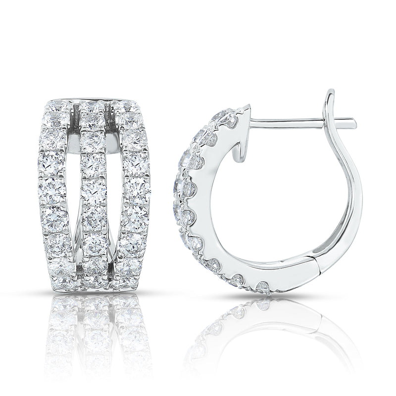 Michael Werdiger Diamond 3-Row Huggie Hoops