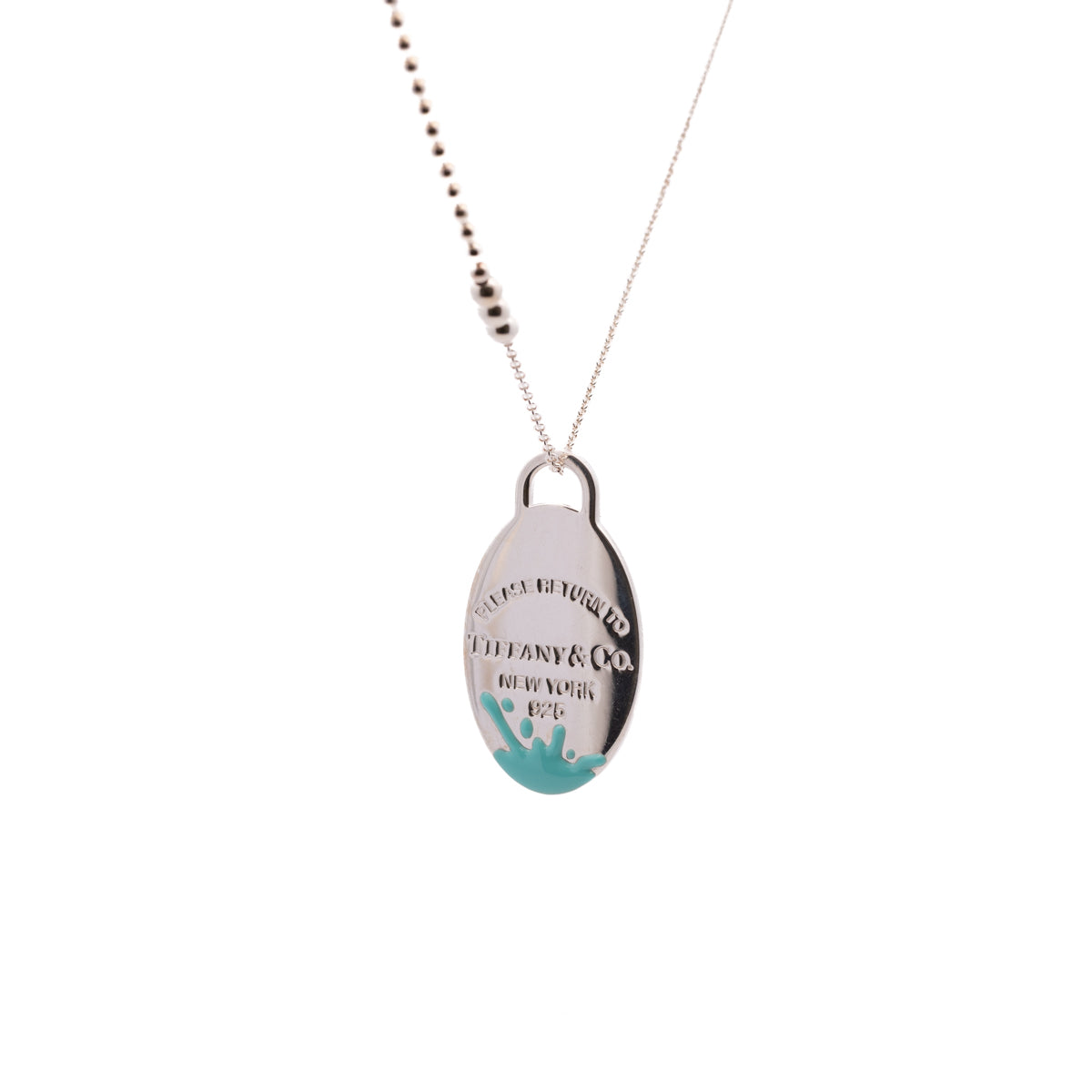 Pre-Owned Tiffany & Co. Return to Tiffany Enamel Color Splash Oval Tag Pendant Necklace