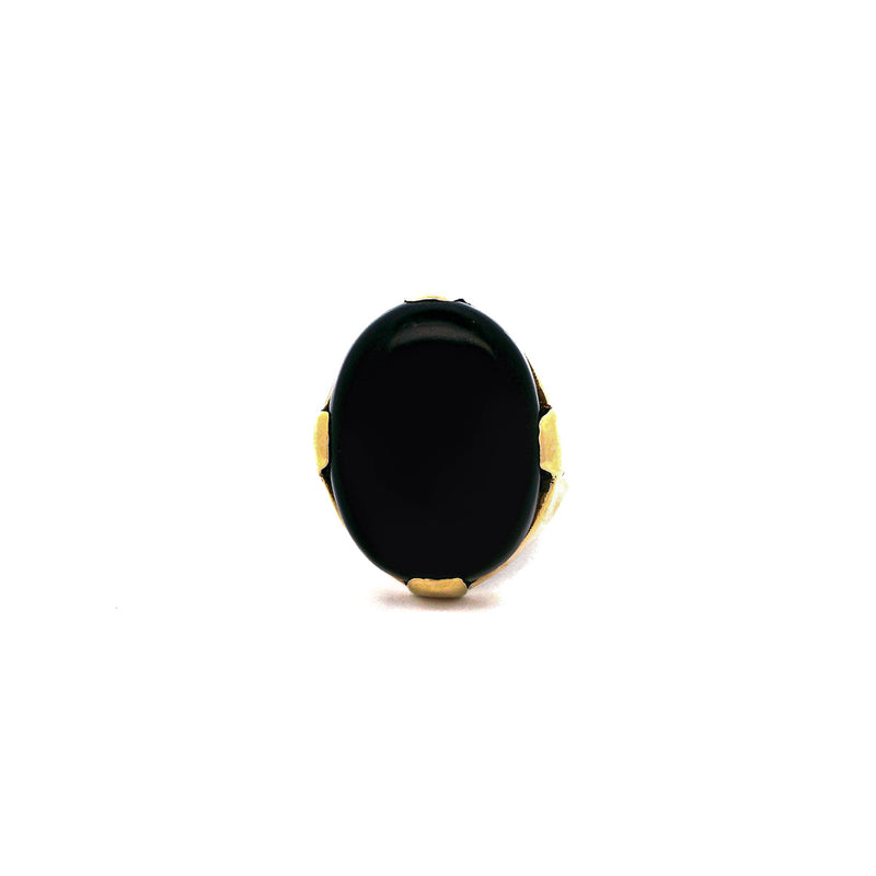 Pre-Owned Oval Cabochon Black Onyx Ring