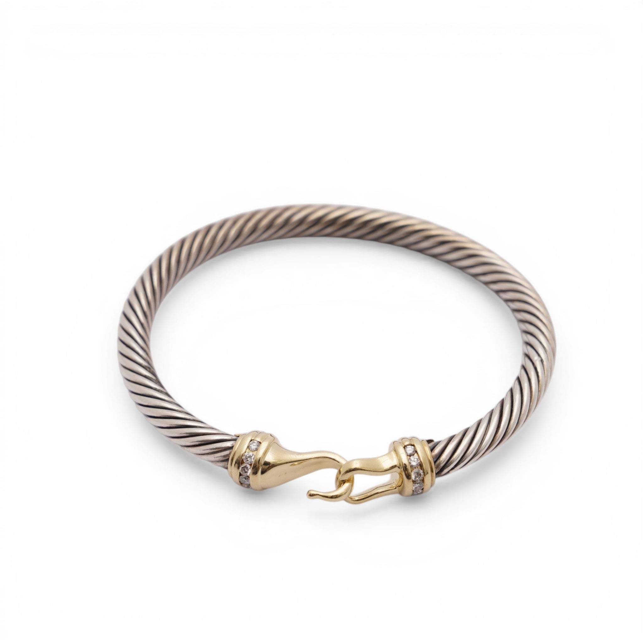 Pre-Owned David Yurman Classic Cable Two Tone Buckle Bracelet