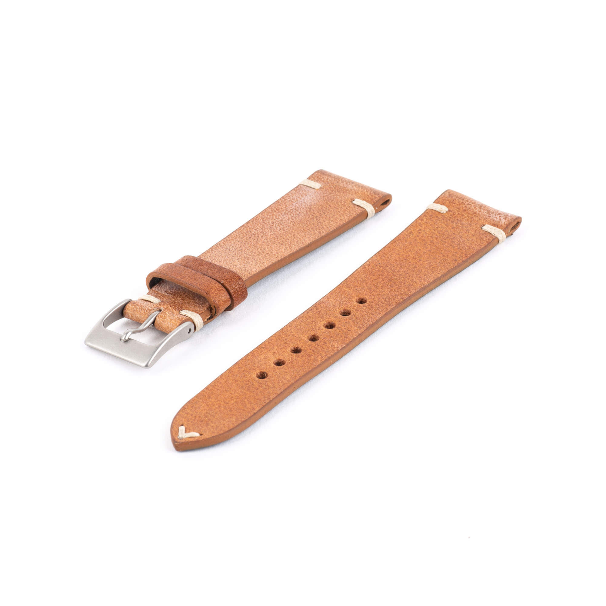 Pre-Owned 20 mm Light Brown Leather Watch Strap
