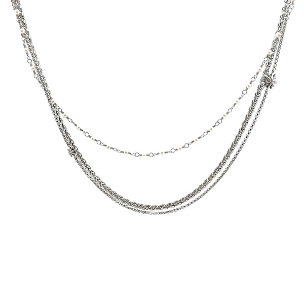 Pre-Owned David Yurman Pearl Starburst Multi-Row Necklace
