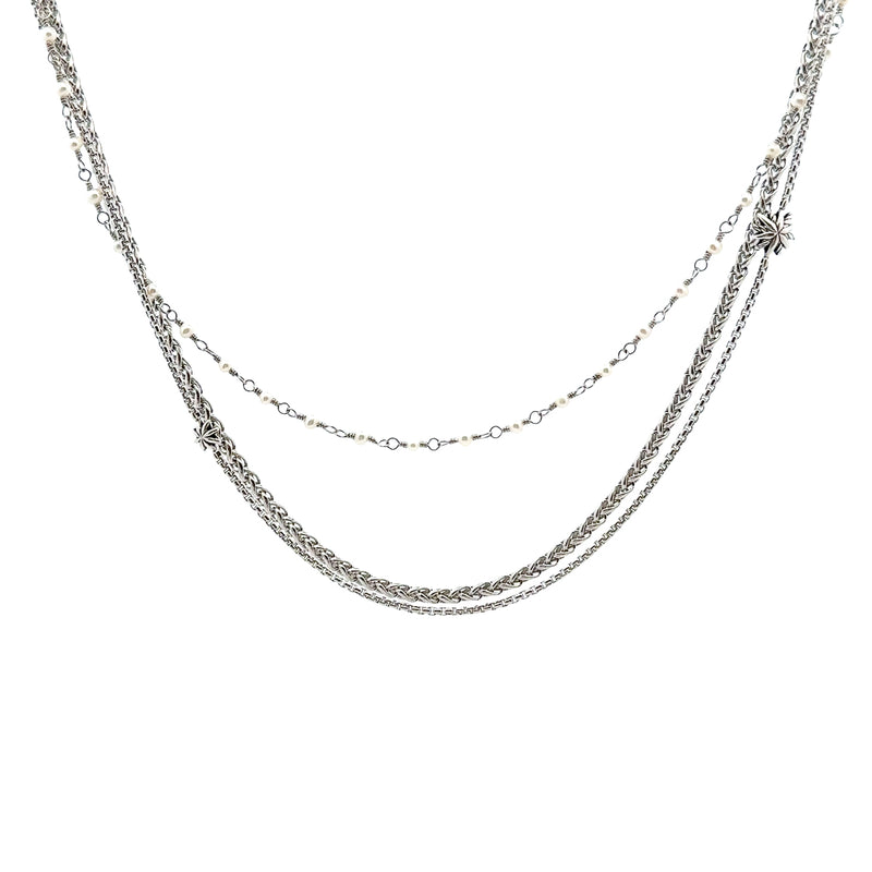 Pre-Owned David Yurman Pearl Starburst Multi-Row Necklace