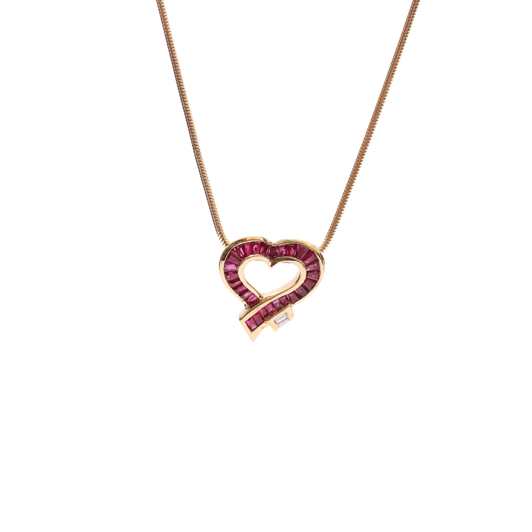 Pre-Owned Charles Krypell Diamond Heart Pendant Necklace