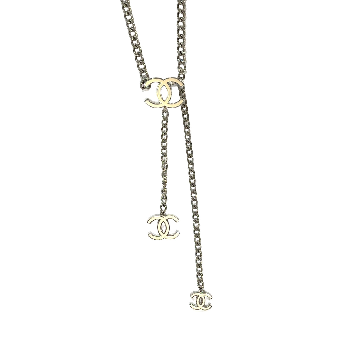 Pre-Owned Chanel Enamel CC Triple Charm Chain Belt