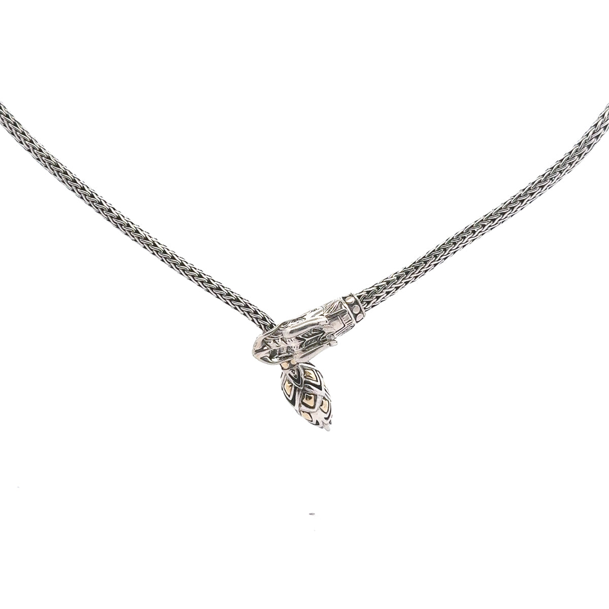 Pre-Owned John Hardy Adjustment Naga Lariat Two Tone Necklace