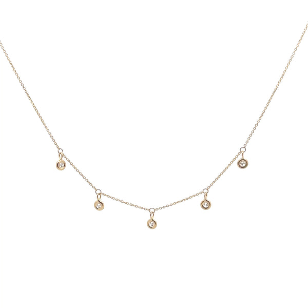 Pre-Owned Roberto Coin Diamond Dagling Five Station Necklace