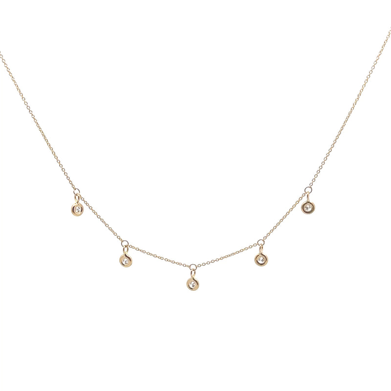 Pre-Owned Roberto Coin Diamond Dagling Five Station Necklace