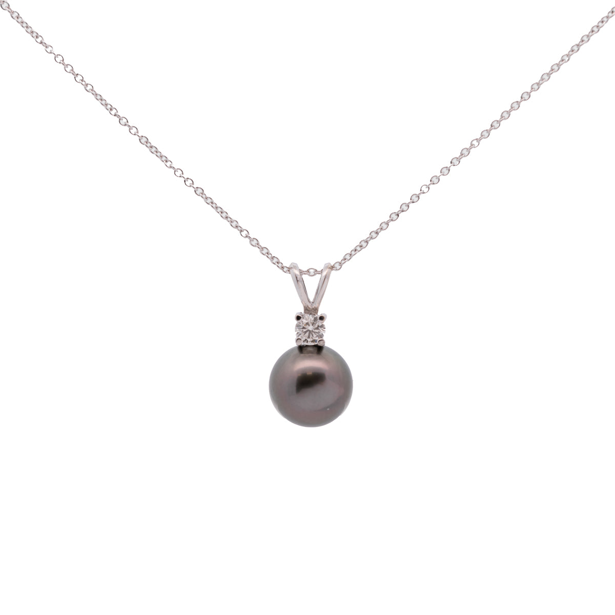 Pre-Owned Tahitian Pearl and Diamond Necklace