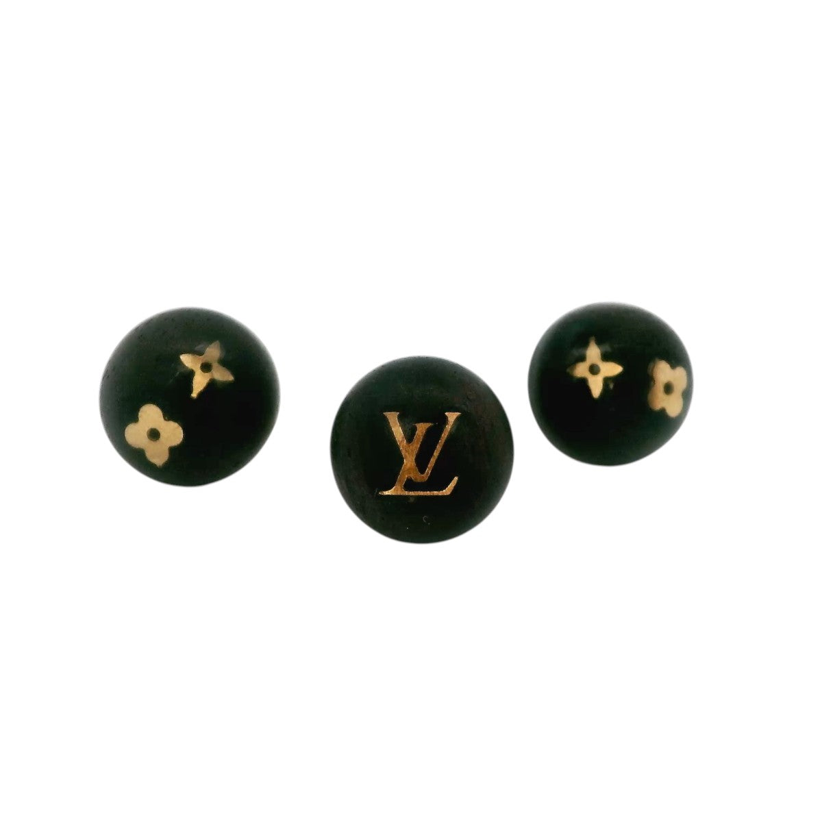 Pre-Owned Louis Vuitton Sylvania Monogram Wood Studs