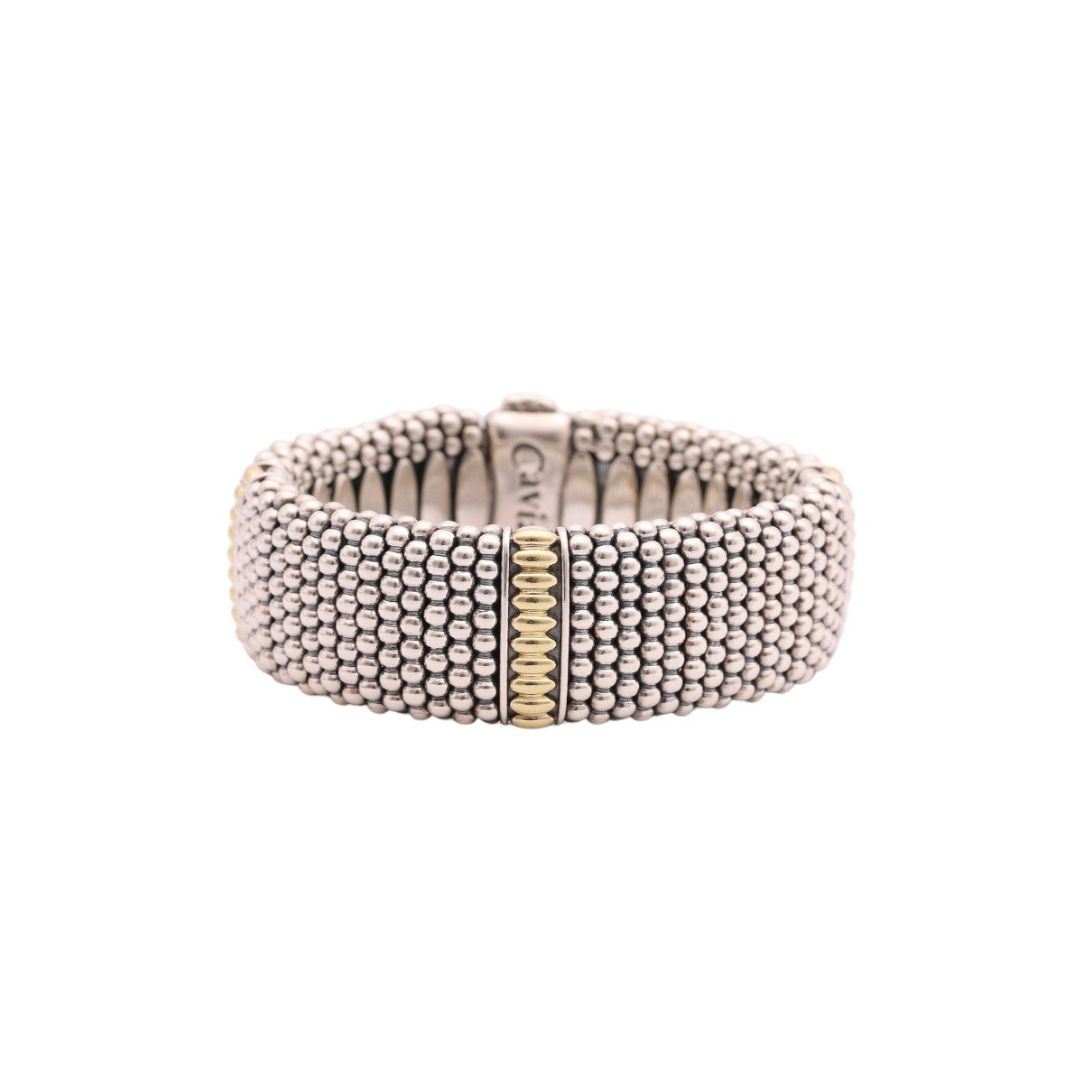 Pre-Owned Lagos Signature Caviar Gold Station Bracelet
