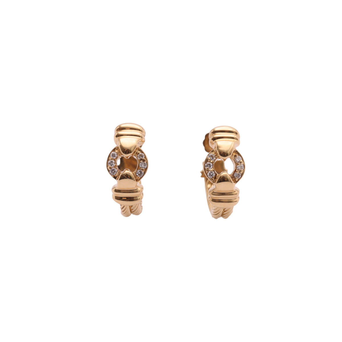 Pre-Owned Philippe Charriol Diamond Cable Earrings