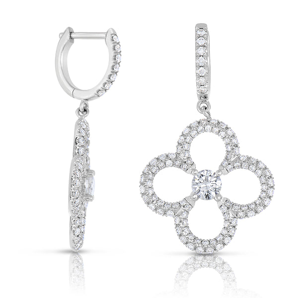Michael Werdiger Diamond Clover Dangle Earrings