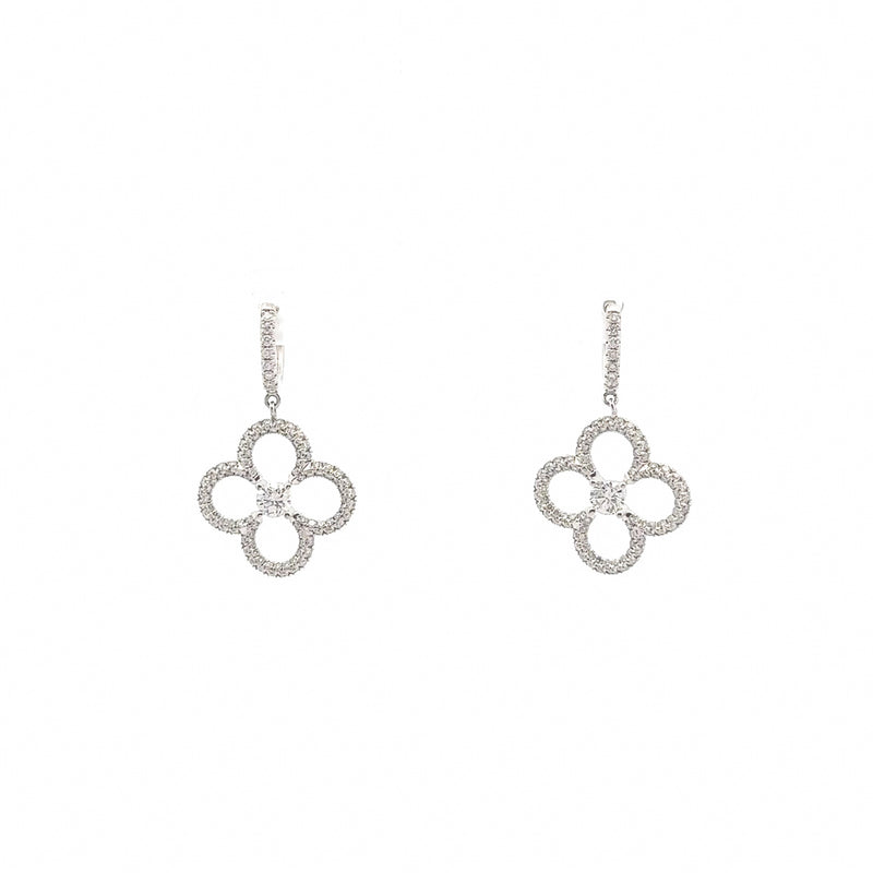 Michael Werdiger Diamond Clover Dangle Earrings