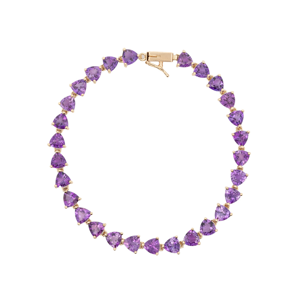 Pre-Owned Purple Amethyst Trillion Cut Bracelet