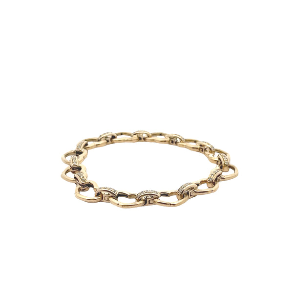 Pre-Owned Aaron Basha Heart Open Link Diamond Bracelet