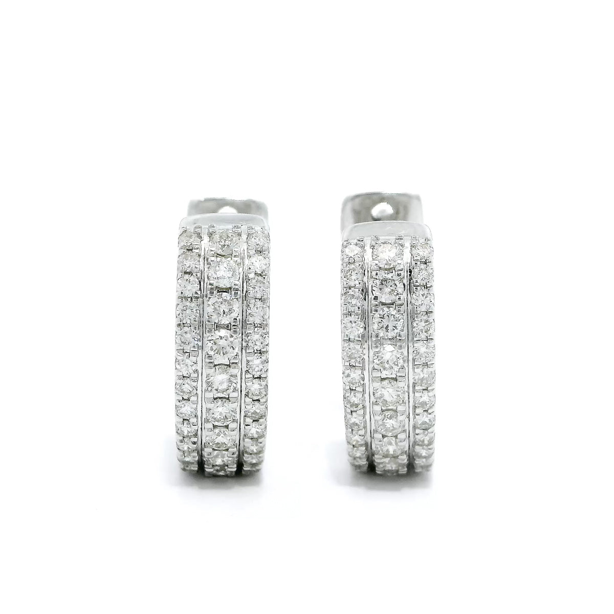 Michael Werdiger Diamond 3-Row Huggie Hoops
