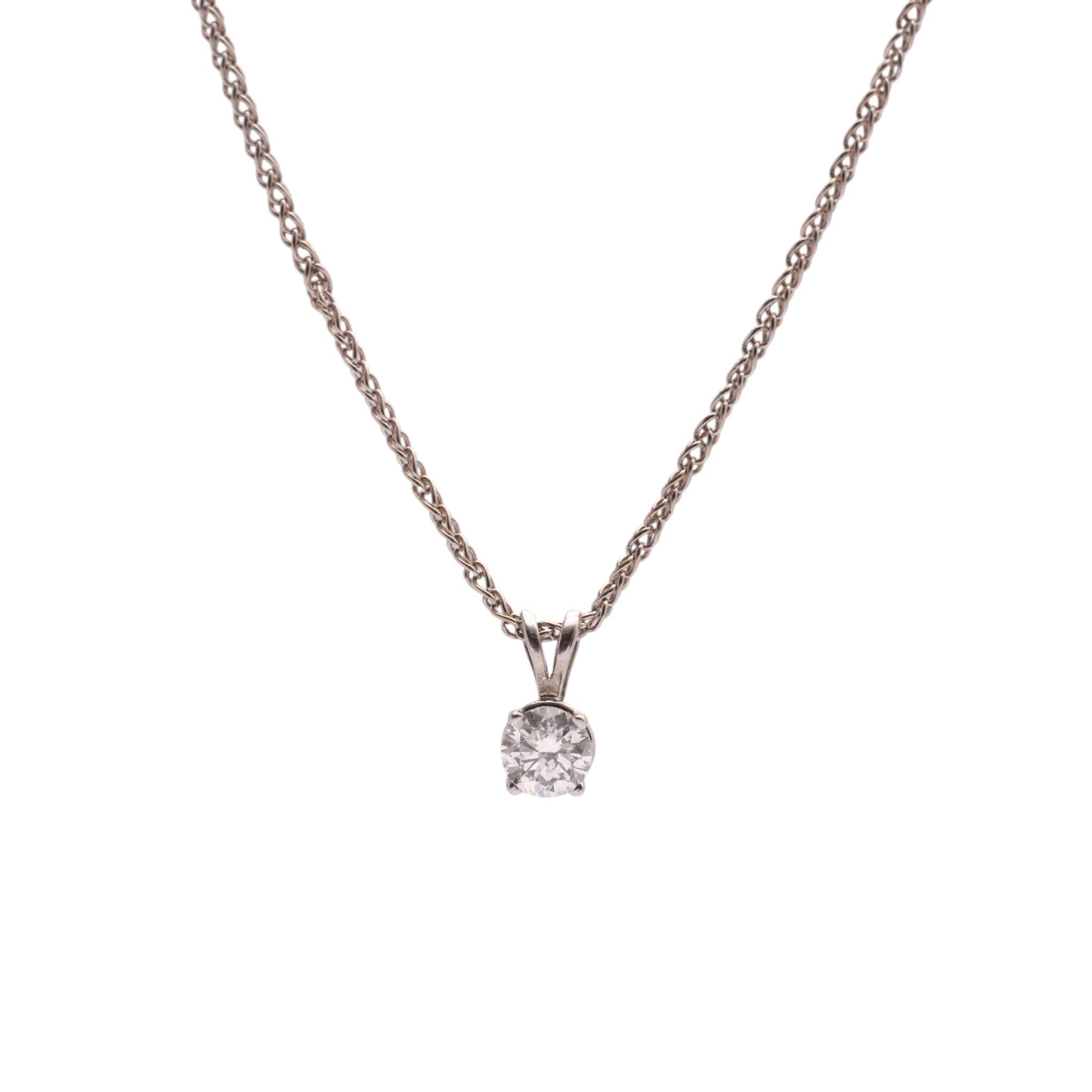Pre-Owned Shiva Diamond Solitaire Pendant Necklace