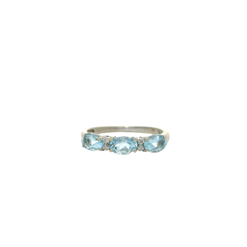 Pre-Owned Aquamarine and Diamond Ring