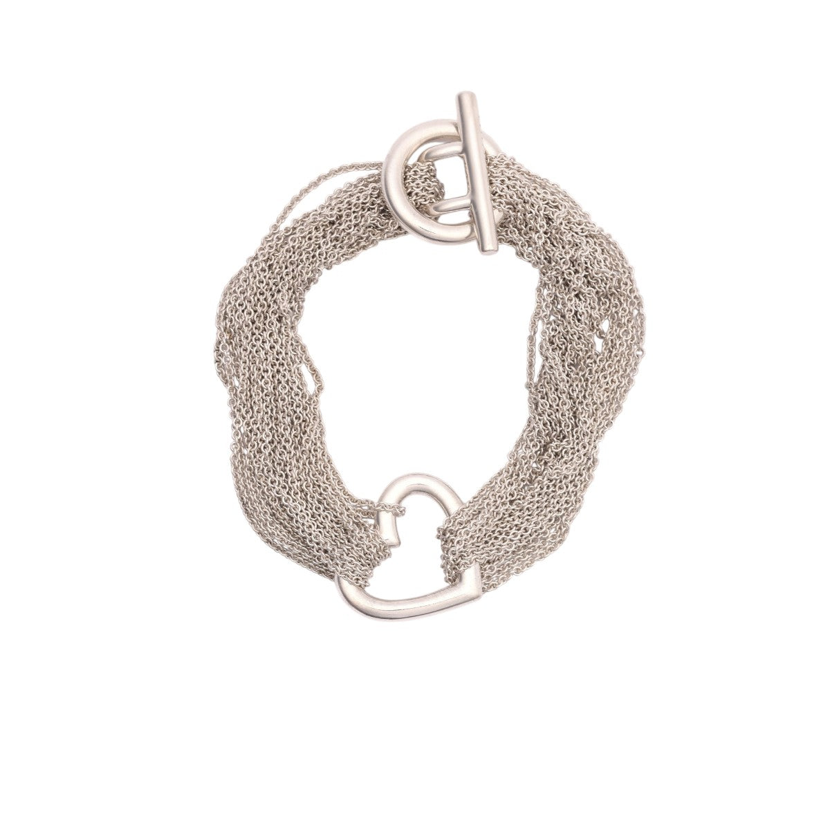 Pre-Owned Tiffany & Co. Open Heart Multi Strand Toggle Bracelet
