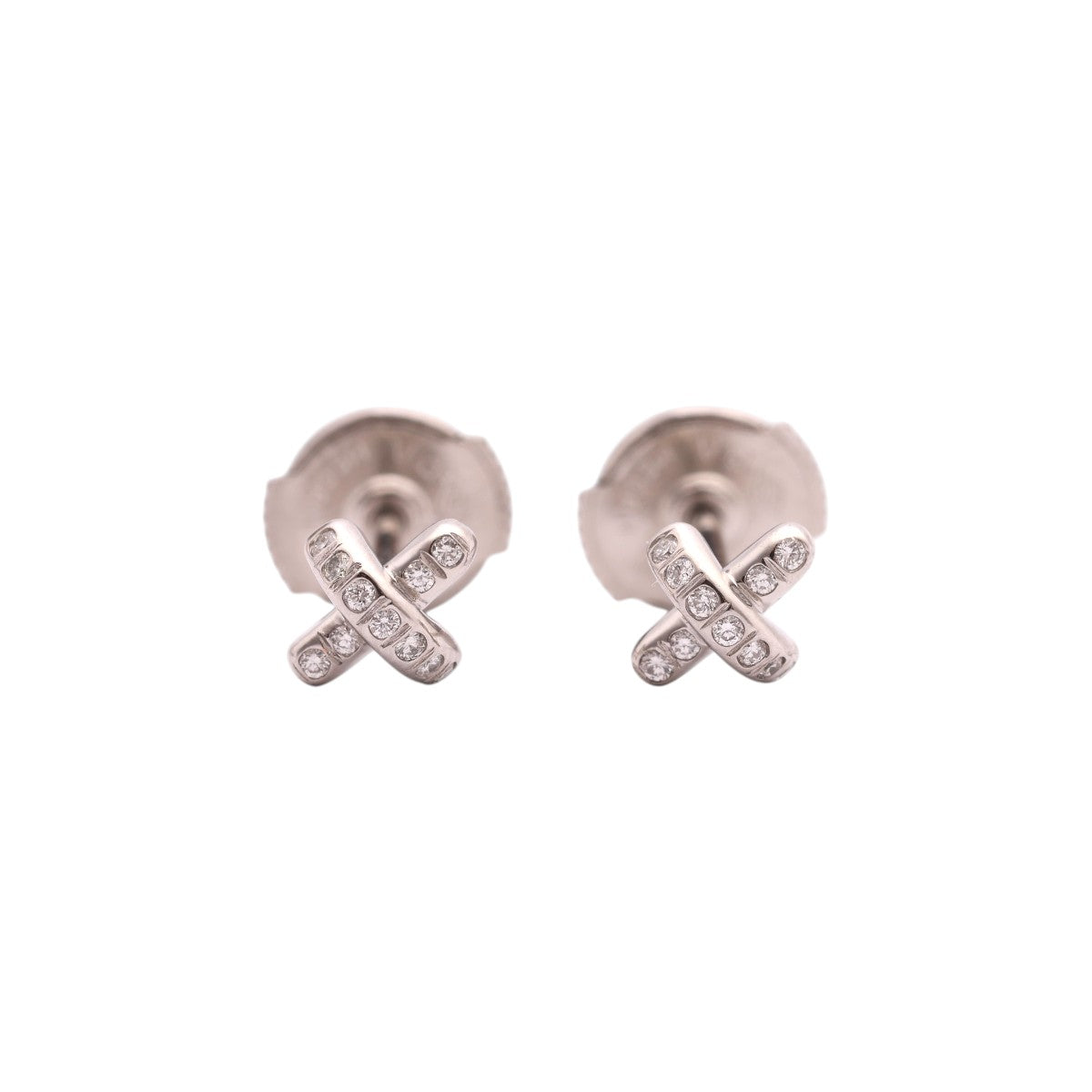 Pre-Owned Tiffany & Co. Diamond Cross Stitch Stud Earrings
