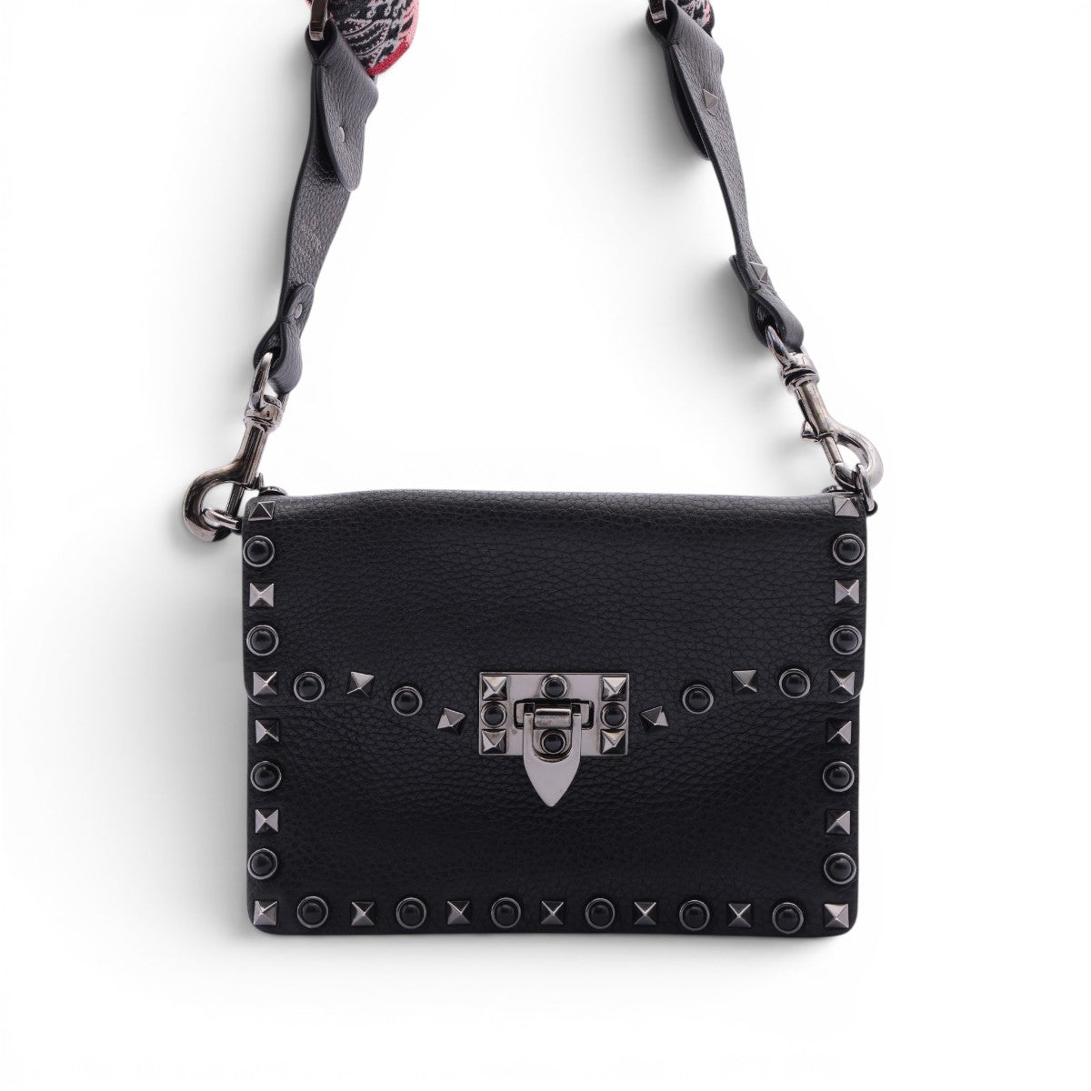 Pre-Owned Valentino Small Rockstud Rolling Flap Crossbody