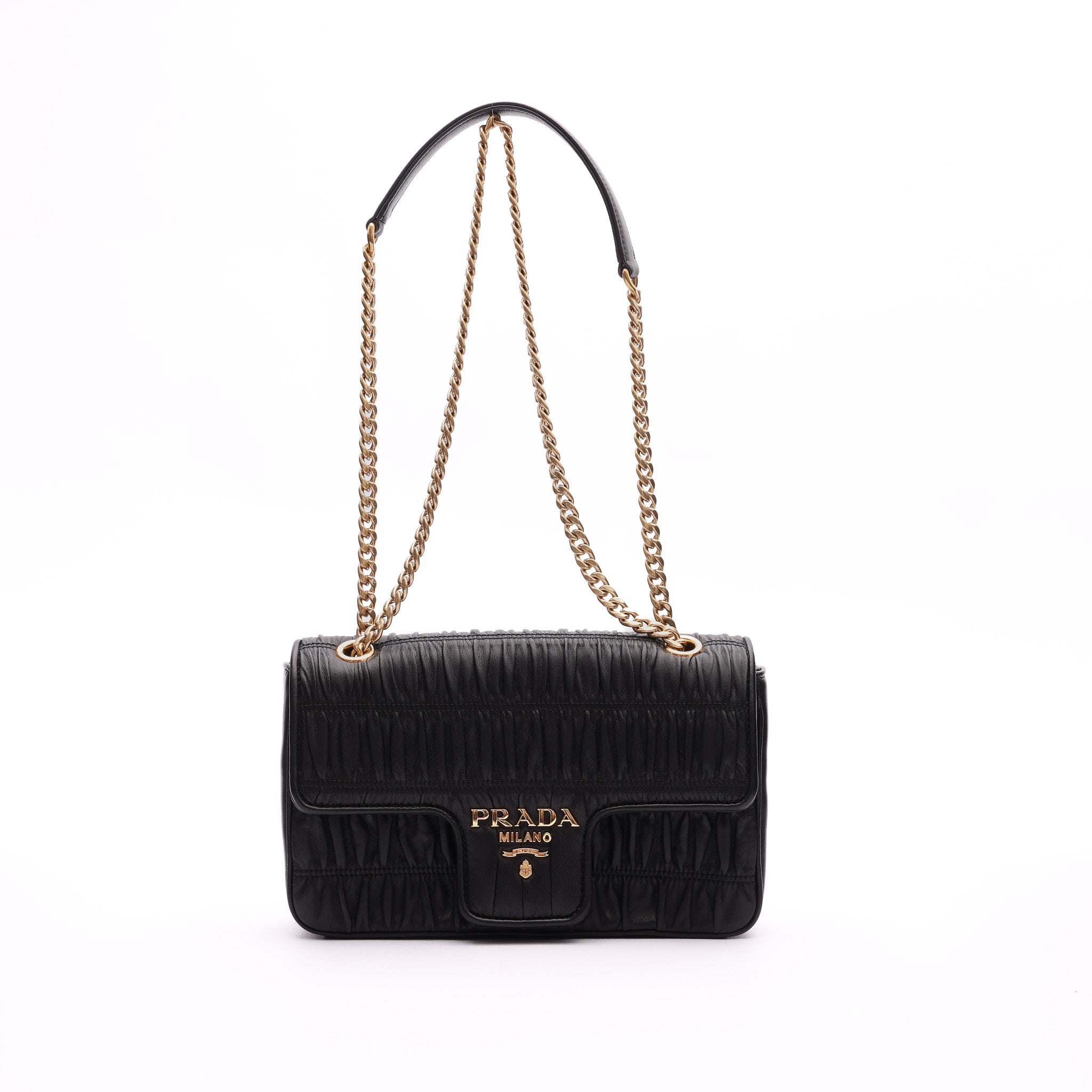 Pre-Owned Prada Nappa Gaufre Leather Pattina Medium