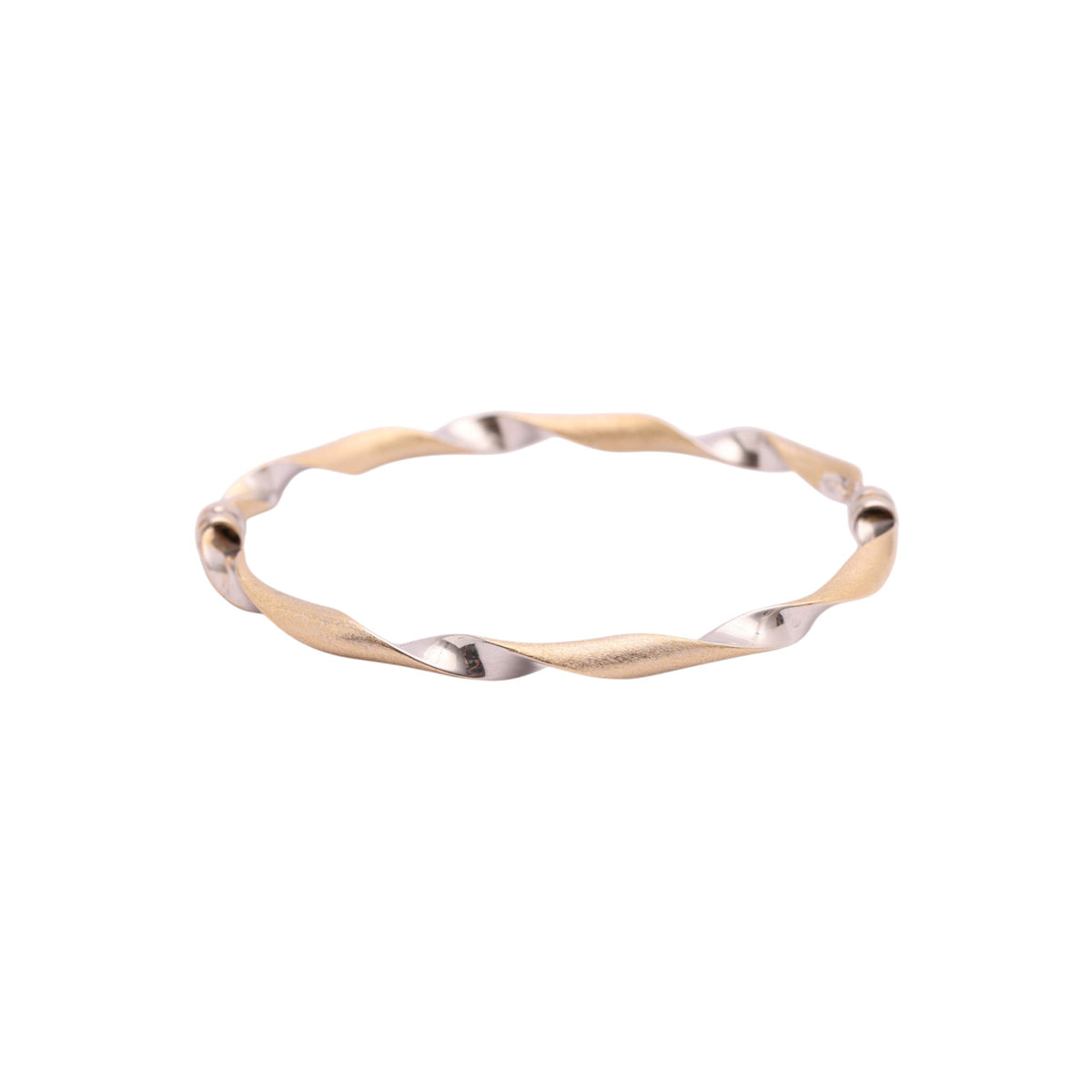 Pre-Owned Two Tone Spiral Bracelet