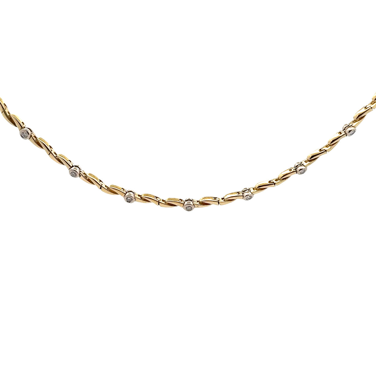 Pre-Owned Diamond Zigzag Bezel Necklace
