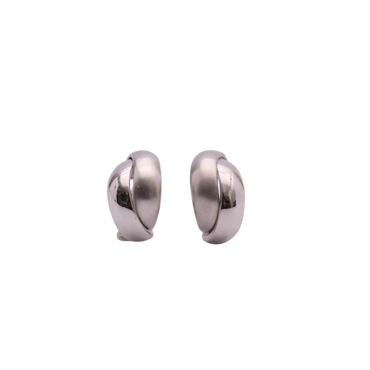 Pre-Owned Polished & Satin Hoop Earrings