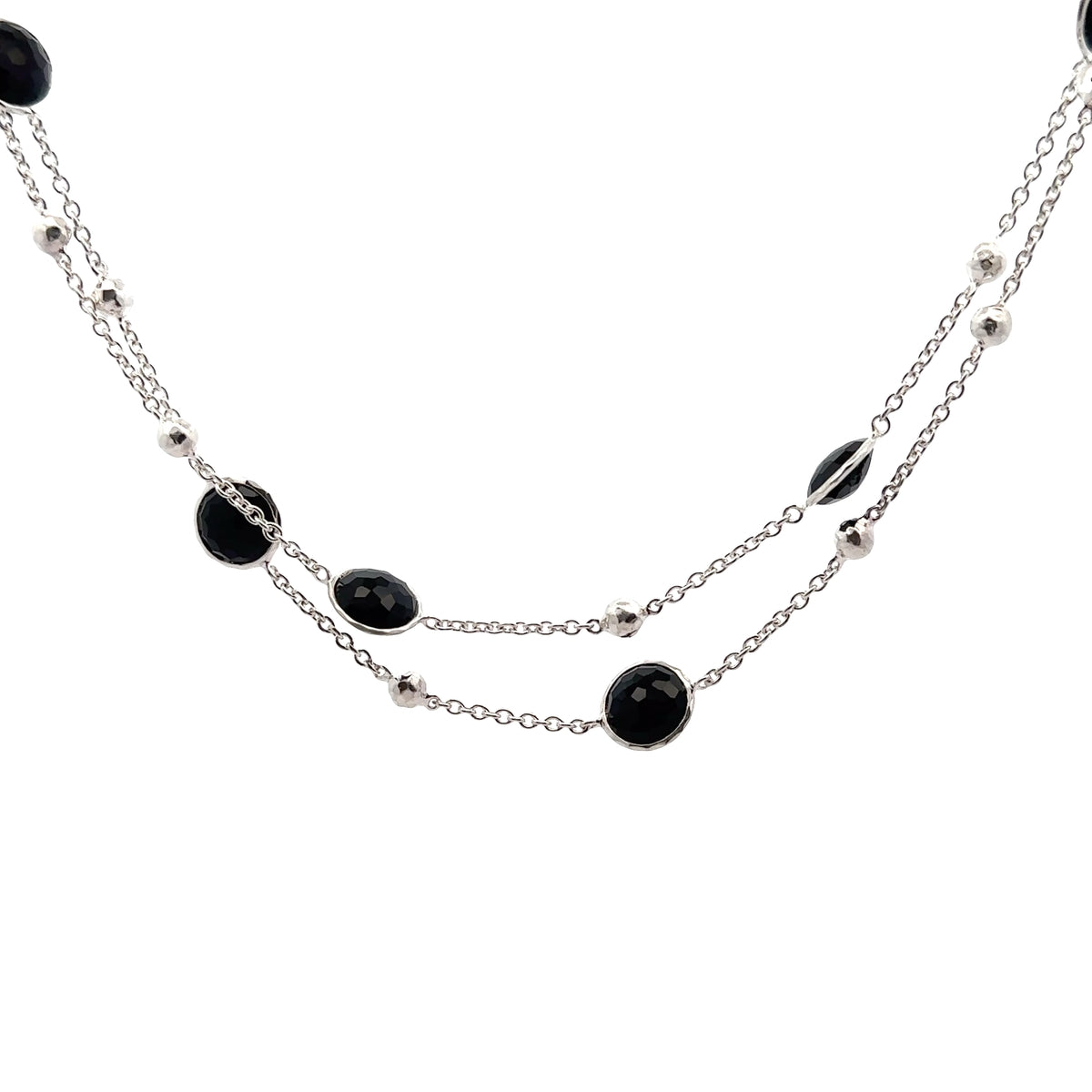 Pre-Owned Ippolita Rock Candy Black Onyx Station Necklace