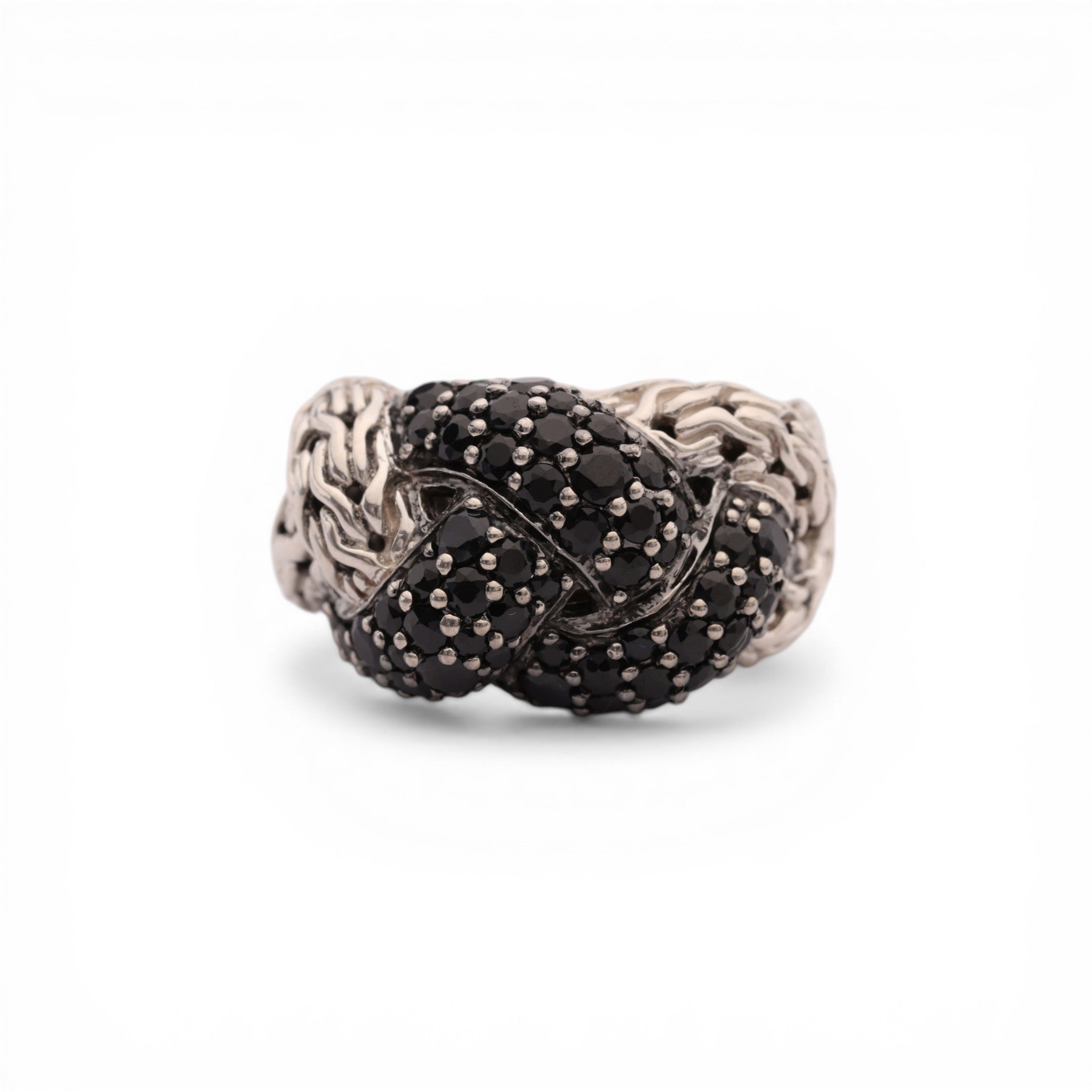 Pre-Owned John Hardy Black Sapphire Lava Braided Ring