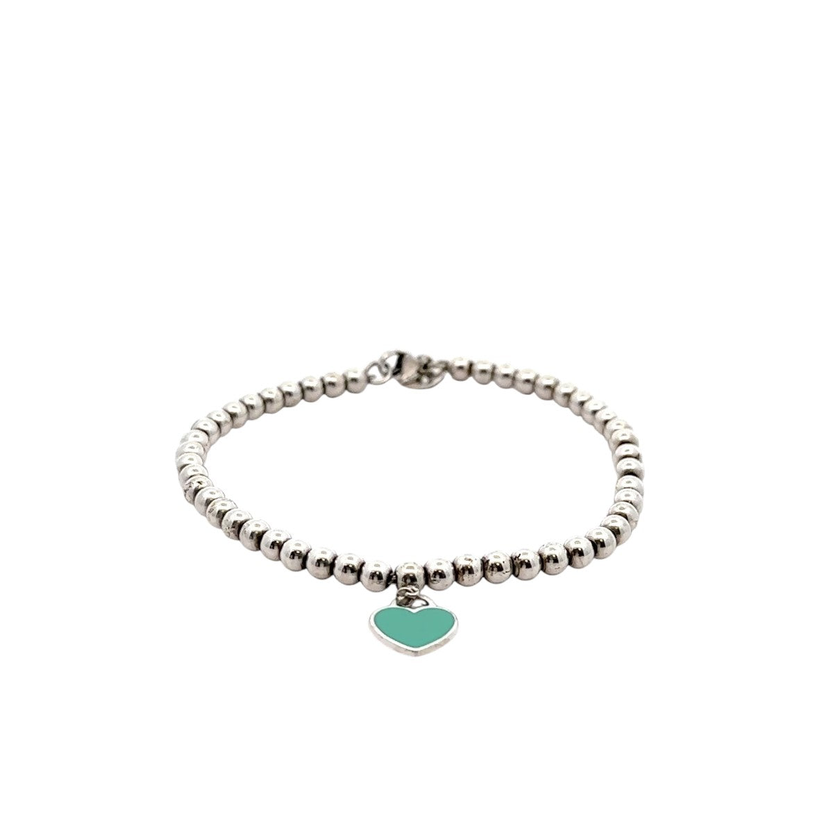 Pre-Owned Tiffany & Co. Blue Heart Tag Bead Bracelet
