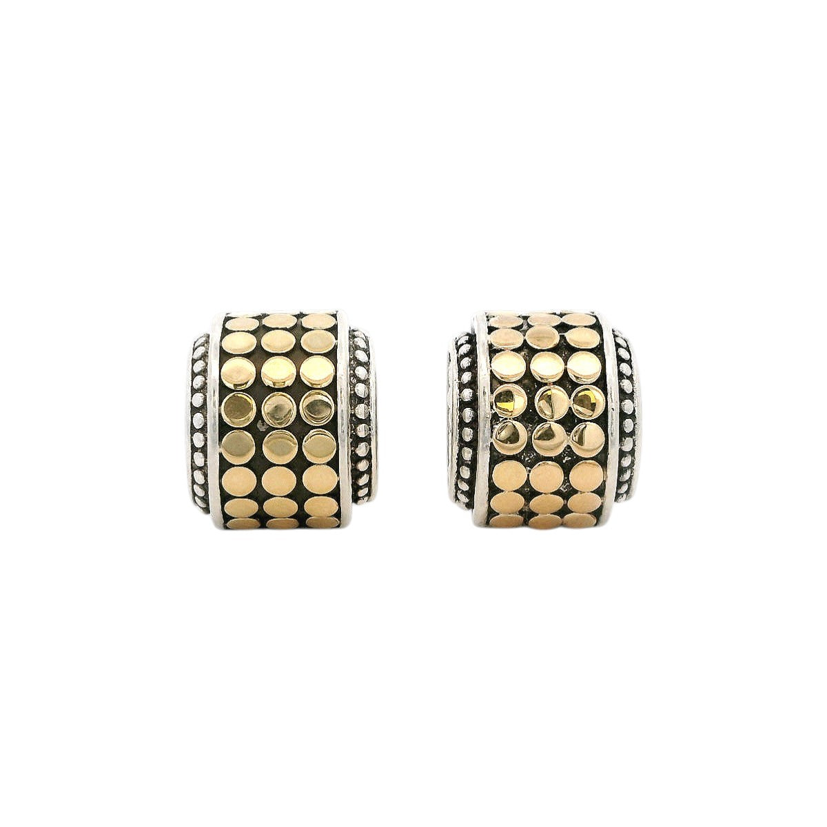 Pre-Owned John Hardy Two Tone Dot Hi-Way Stud Earrings