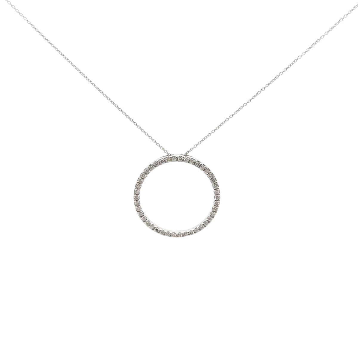 Pre-Owned Roberto Coin Diamond Circle of Life Pendant Necklace