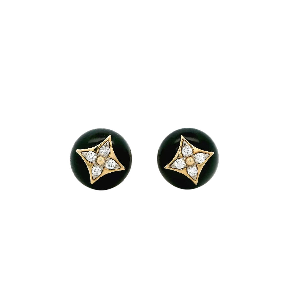 Pre-Owned Louis Vuitton Onyx and Diamond Color Blossom BB Star Earrings