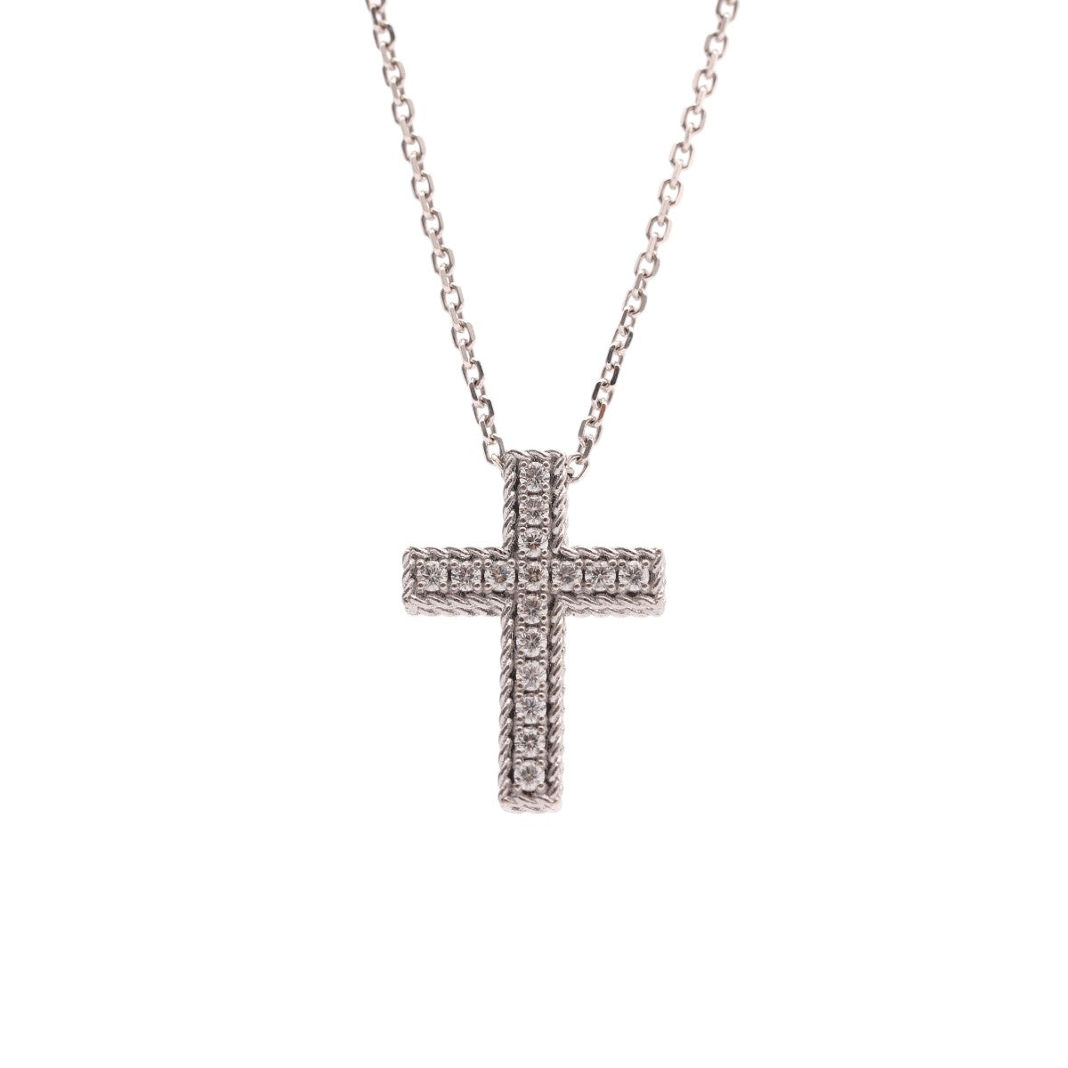 Pre-Owned Diamond Cross Pendant Necklace