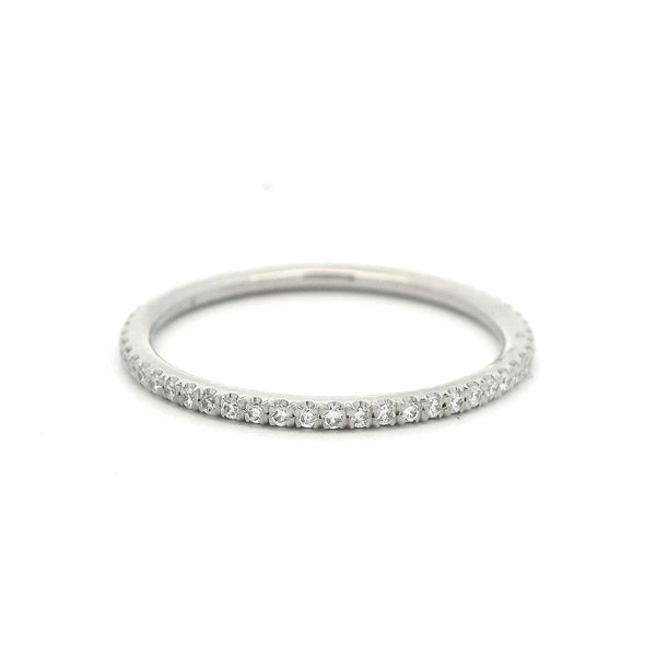 $1120 PLAT WERDI 55=0.18 CT GHI SI ETERNITY BAND SZ 6.5