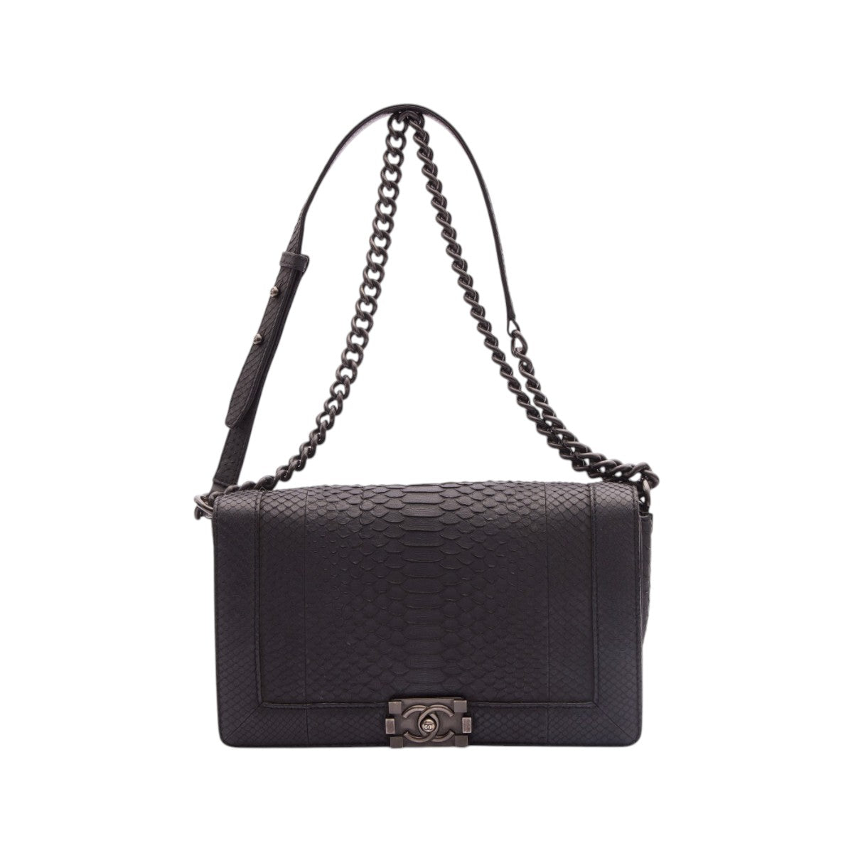 Pre-Owned Chanel New Medium Python Boy Bag