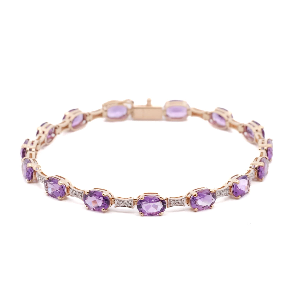 Pre-Owned Purple Amethyst and Diamond Bracelet