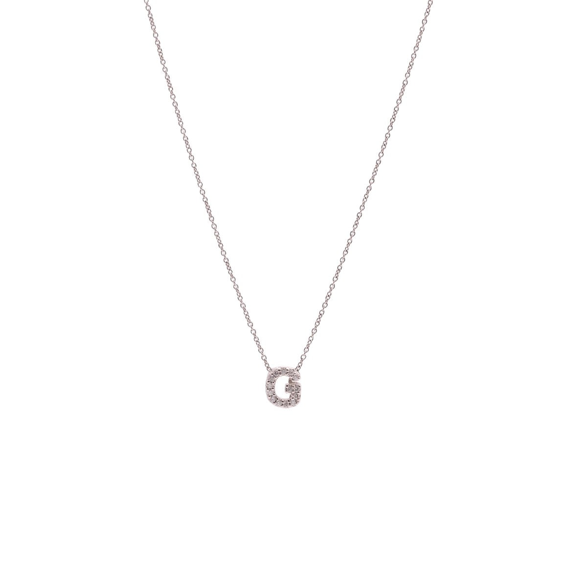 Pre-Owned Roberto Coin Tiny Treasures Diamond  Initial Pendant Necklace